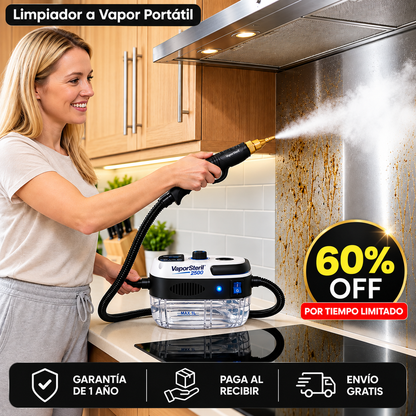 Limpiador a Vapor Portátil 2500W PRO™ | Adiós grasa pegada al instante